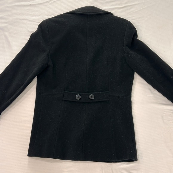 Vintage Herman Geist Women's Pea Coat Size 4 Black 100% Pure Wool Double Breaste - Picture 5 of 9